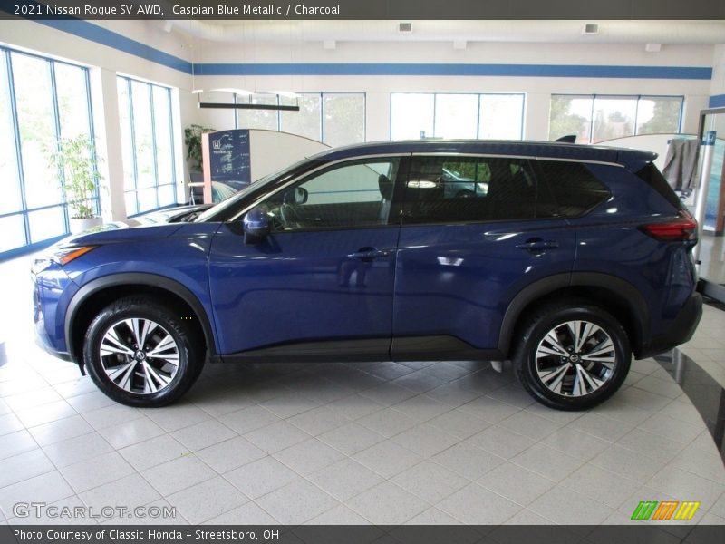 Caspian Blue Metallic / Charcoal 2021 Nissan Rogue SV AWD