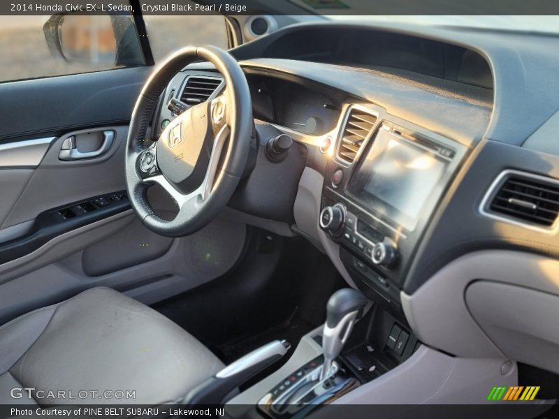 Crystal Black Pearl / Beige 2014 Honda Civic EX-L Sedan
