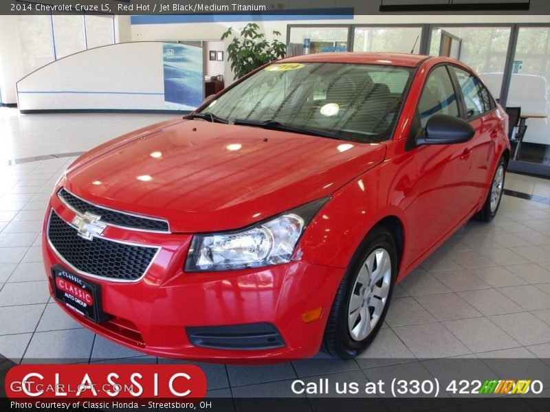 Red Hot / Jet Black/Medium Titanium 2014 Chevrolet Cruze LS