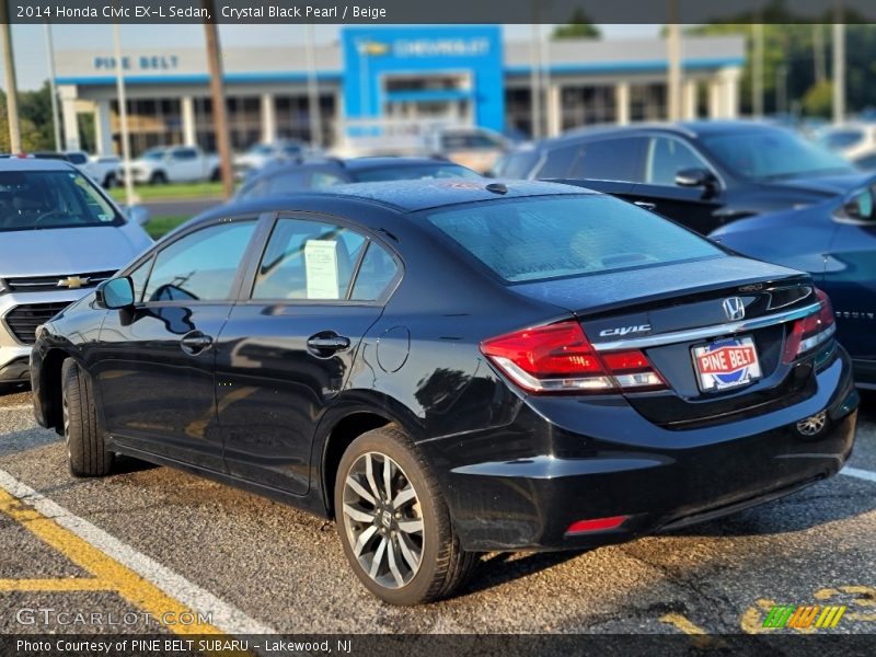 Crystal Black Pearl / Beige 2014 Honda Civic EX-L Sedan