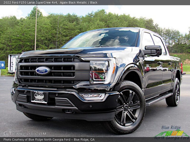 Agate Black Metallic / Black 2022 Ford F150 Lariat SuperCrew 4x4