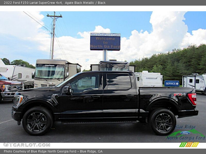 Agate Black Metallic / Black 2022 Ford F150 Lariat SuperCrew 4x4