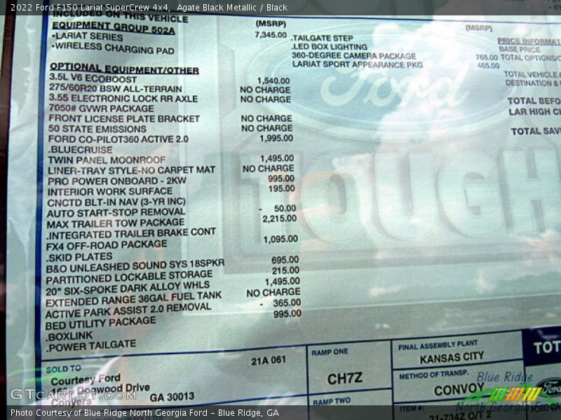 Agate Black Metallic / Black 2022 Ford F150 Lariat SuperCrew 4x4