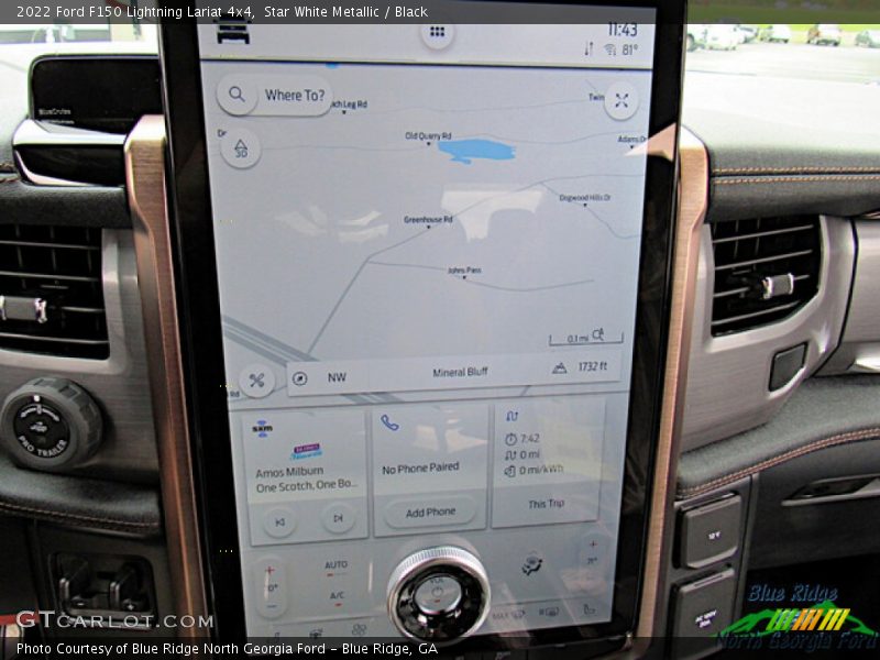 Navigation of 2022 F150 Lightning Lariat 4x4