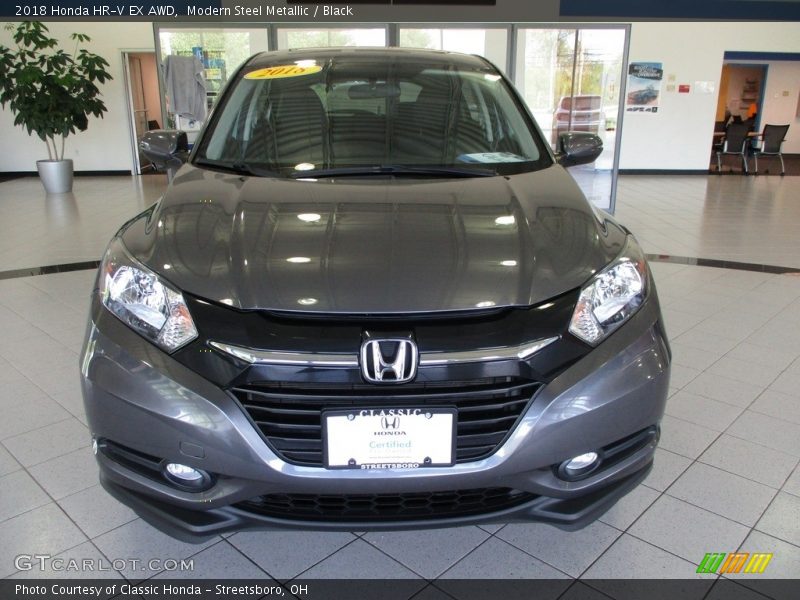 Modern Steel Metallic / Black 2018 Honda HR-V EX AWD