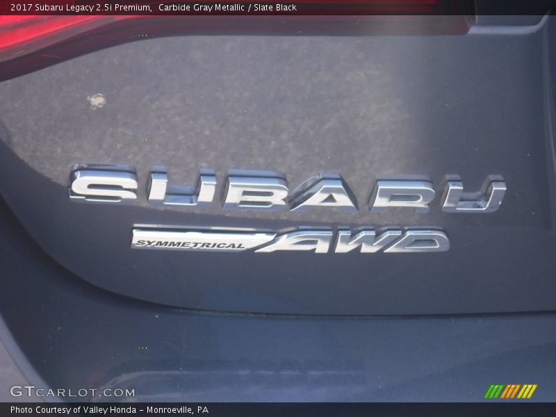 Carbide Gray Metallic / Slate Black 2017 Subaru Legacy 2.5i Premium