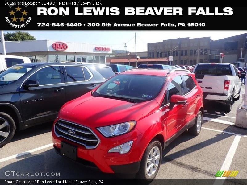 Race Red / Ebony Black 2019 Ford EcoSport SE 4WD