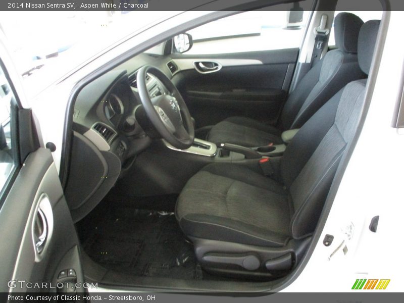 Aspen White / Charcoal 2014 Nissan Sentra SV