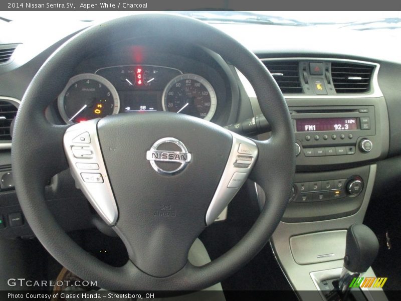 Aspen White / Charcoal 2014 Nissan Sentra SV
