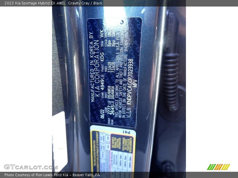 Gravity Gray / Black 2023 Kia Sportage Hybrid EX AWD