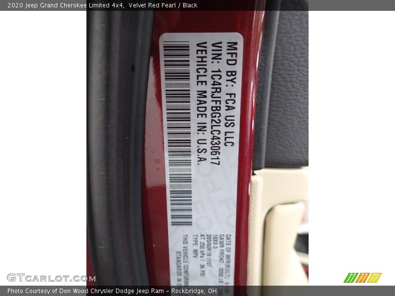 Velvet Red Pearl / Black 2020 Jeep Grand Cherokee Limited 4x4