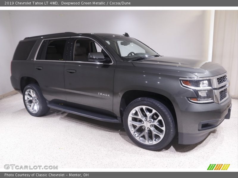 Deepwood Green Metallic / Cocoa/Dune 2019 Chevrolet Tahoe LT 4WD
