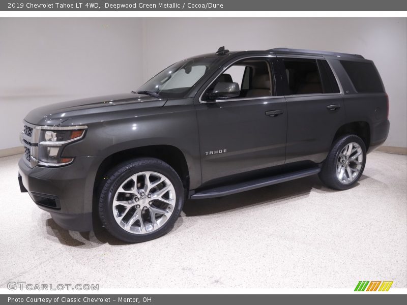 Deepwood Green Metallic / Cocoa/Dune 2019 Chevrolet Tahoe LT 4WD