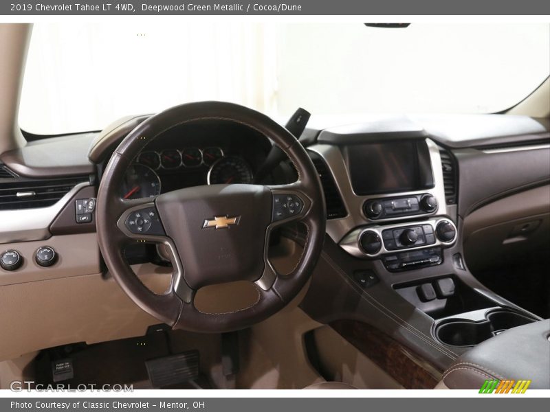 Deepwood Green Metallic / Cocoa/Dune 2019 Chevrolet Tahoe LT 4WD