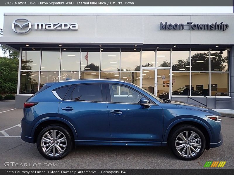 Eternal Blue Mica / Caturra Brown 2022 Mazda CX-5 Turbo Signature AWD