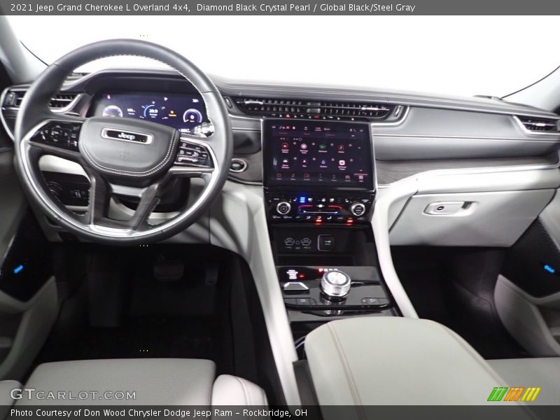 Diamond Black Crystal Pearl / Global Black/Steel Gray 2021 Jeep Grand Cherokee L Overland 4x4