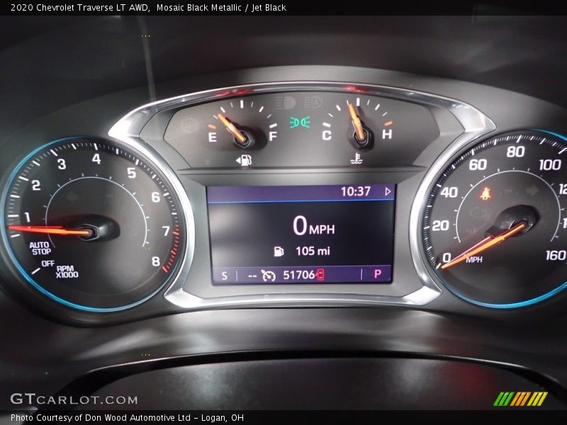 Mosaic Black Metallic / Jet Black 2020 Chevrolet Traverse LT AWD