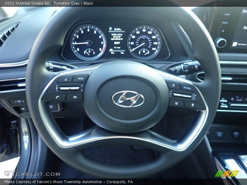 Portofino Gray / Black 2022 Hyundai Sonata SEL