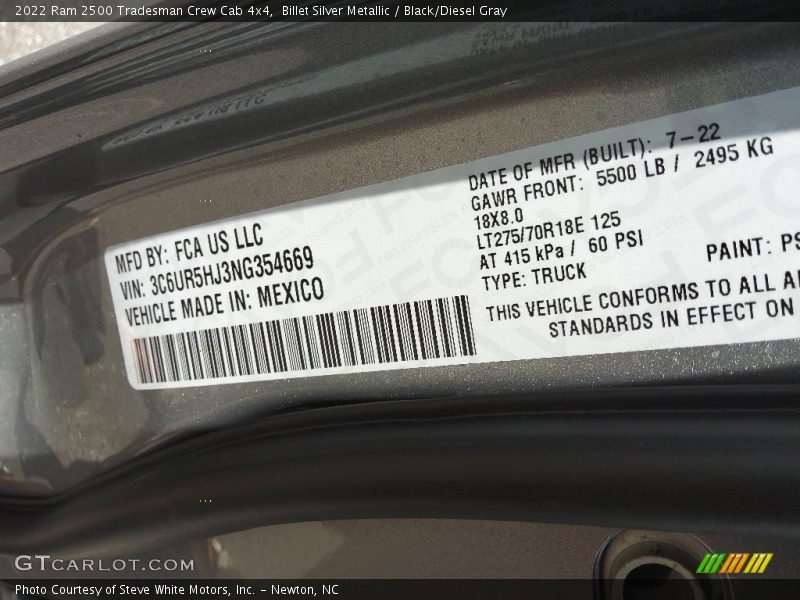 Billet Silver Metallic / Black/Diesel Gray 2022 Ram 2500 Tradesman Crew Cab 4x4