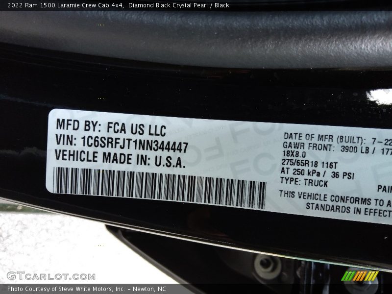 Diamond Black Crystal Pearl / Black 2022 Ram 1500 Laramie Crew Cab 4x4