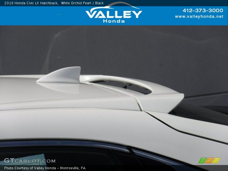 White Orchid Pearl / Black 2019 Honda Civic LX Hatchback