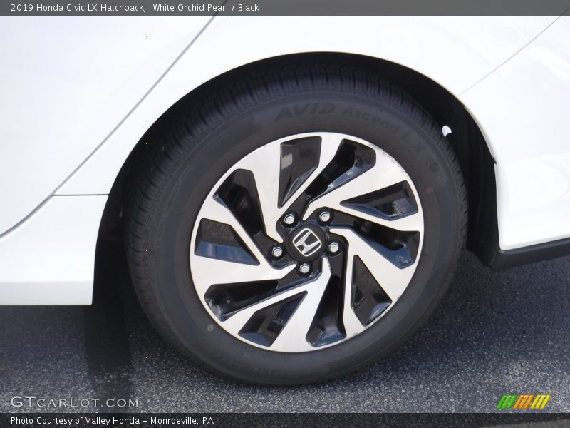 White Orchid Pearl / Black 2019 Honda Civic LX Hatchback