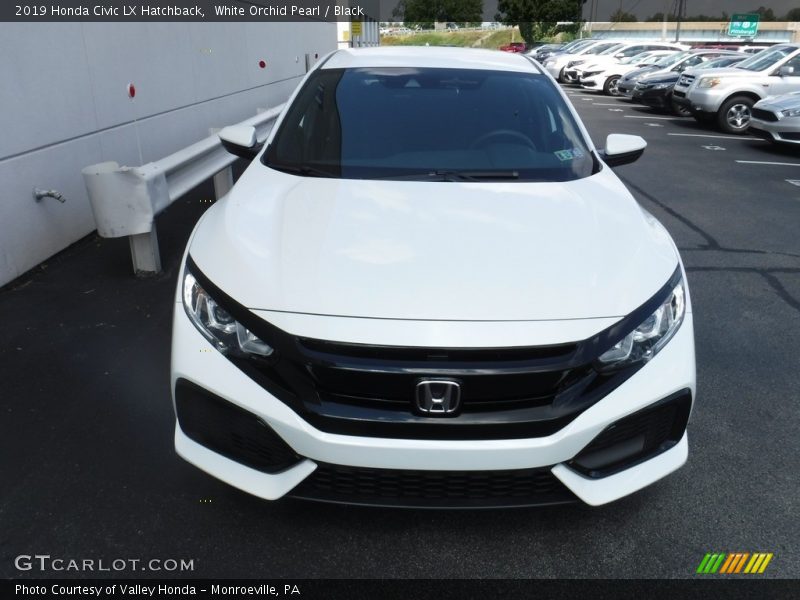 White Orchid Pearl / Black 2019 Honda Civic LX Hatchback