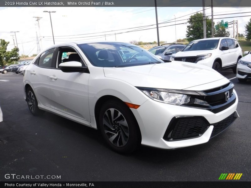 White Orchid Pearl / Black 2019 Honda Civic LX Hatchback