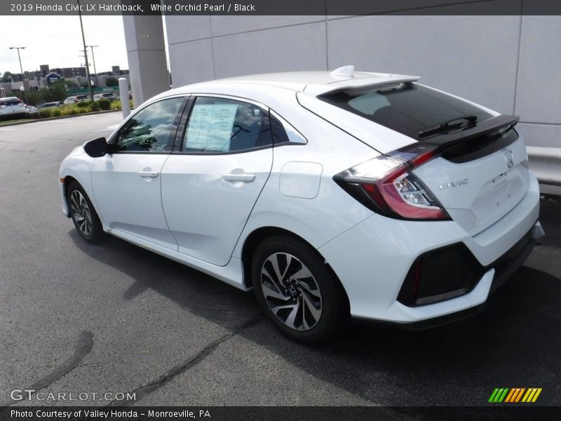 White Orchid Pearl / Black 2019 Honda Civic LX Hatchback