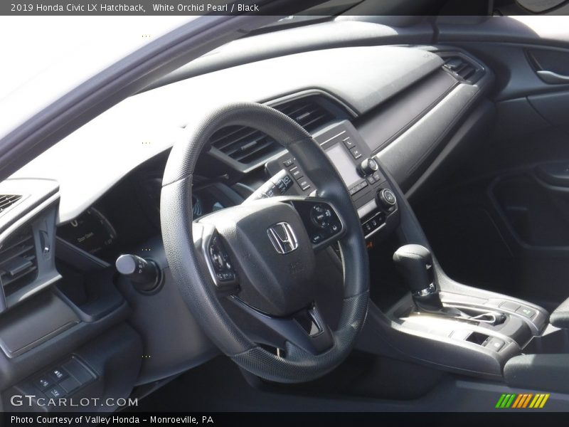 White Orchid Pearl / Black 2019 Honda Civic LX Hatchback