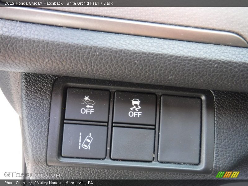 White Orchid Pearl / Black 2019 Honda Civic LX Hatchback