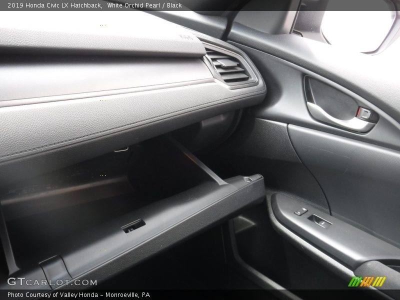 White Orchid Pearl / Black 2019 Honda Civic LX Hatchback