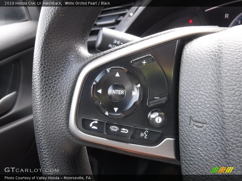 White Orchid Pearl / Black 2019 Honda Civic LX Hatchback