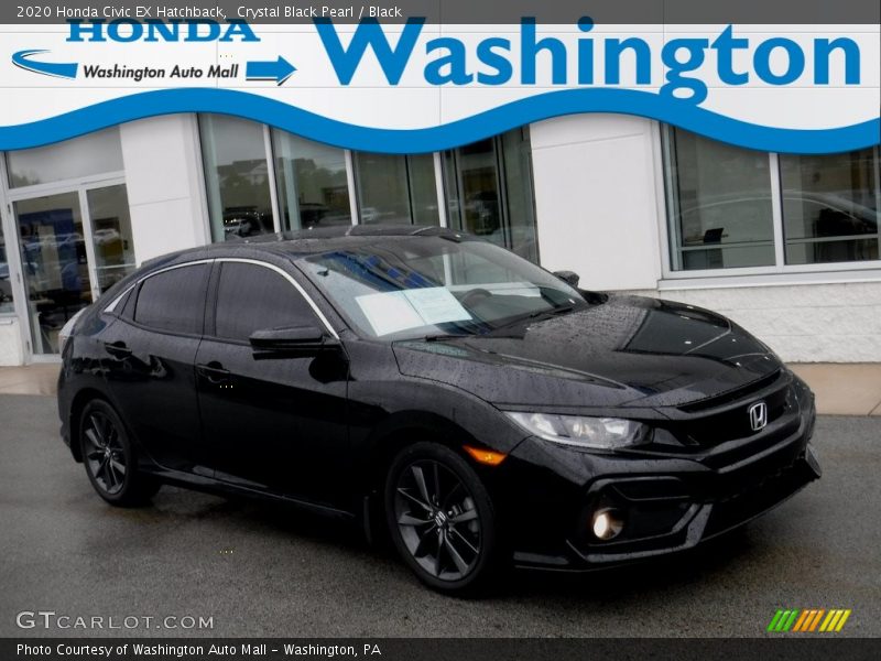 Crystal Black Pearl / Black 2020 Honda Civic EX Hatchback