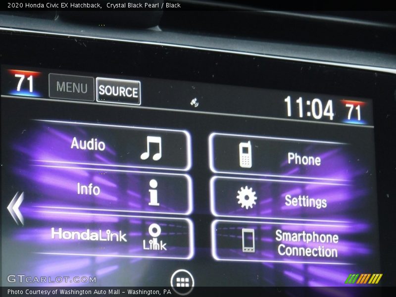 Crystal Black Pearl / Black 2020 Honda Civic EX Hatchback