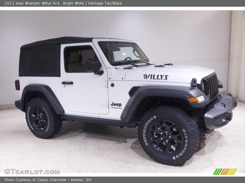 Bright White / Heritage Tan/Black 2021 Jeep Wrangler Willys 4x4