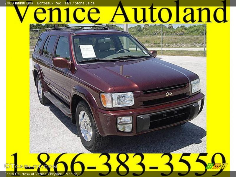 Bordeaux Red Pearl / Stone Beige 2000 Infiniti QX4