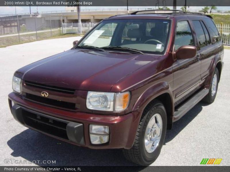 Bordeaux Red Pearl / Stone Beige 2000 Infiniti QX4
