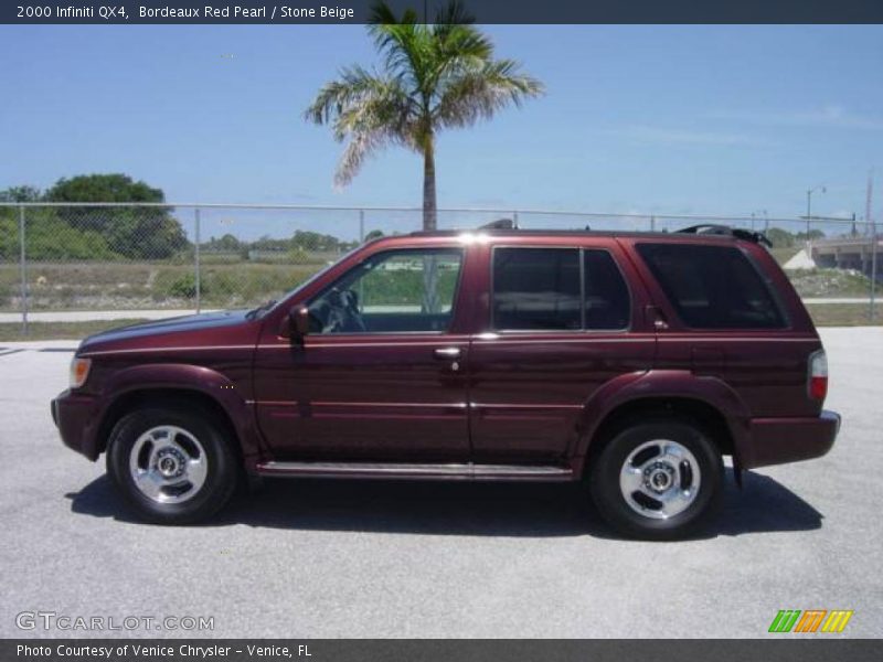 Bordeaux Red Pearl / Stone Beige 2000 Infiniti QX4
