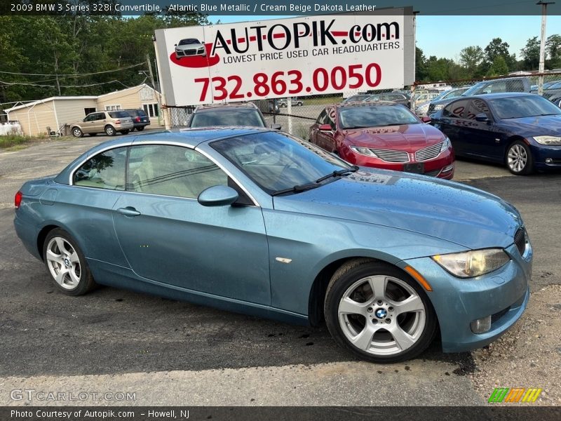 Atlantic Blue Metallic / Cream Beige Dakota Leather 2009 BMW 3 Series 328i Convertible