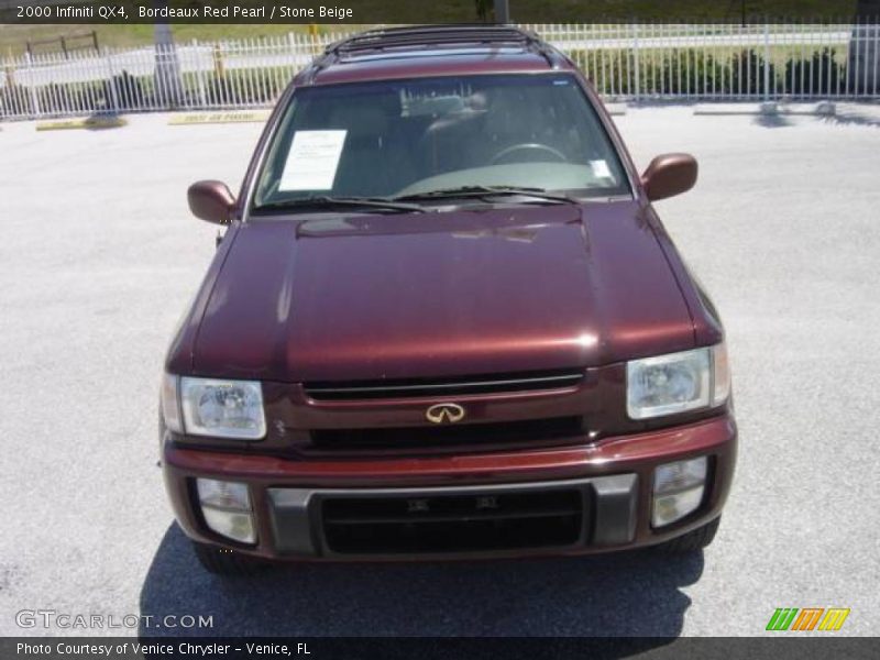 Bordeaux Red Pearl / Stone Beige 2000 Infiniti QX4