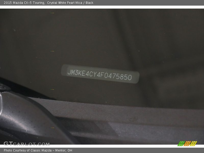 Crystal White Pearl Mica / Black 2015 Mazda CX-5 Touring
