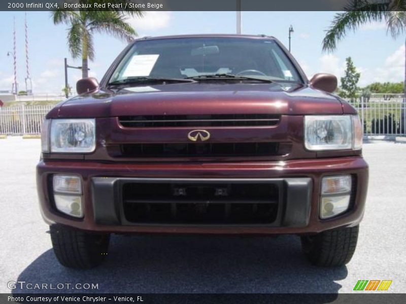 Bordeaux Red Pearl / Stone Beige 2000 Infiniti QX4