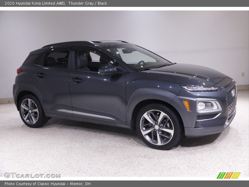 Thunder Gray / Black 2020 Hyundai Kona Limited AWD