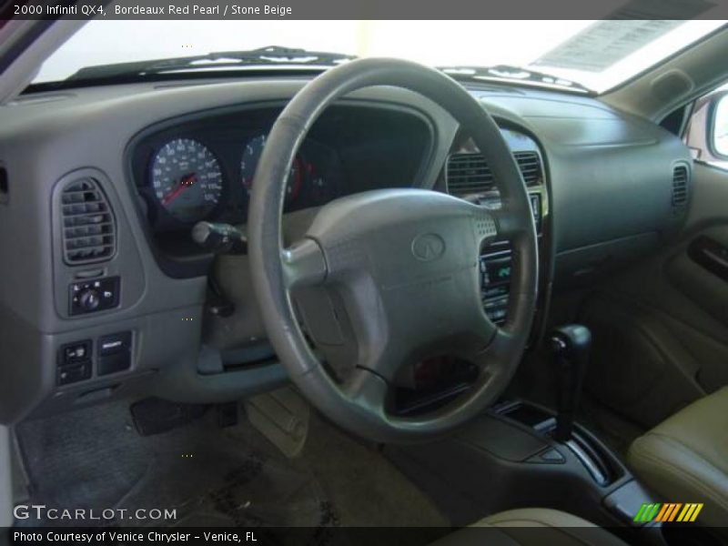 Bordeaux Red Pearl / Stone Beige 2000 Infiniti QX4