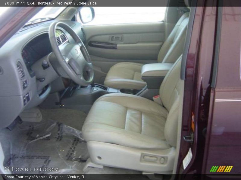 Bordeaux Red Pearl / Stone Beige 2000 Infiniti QX4