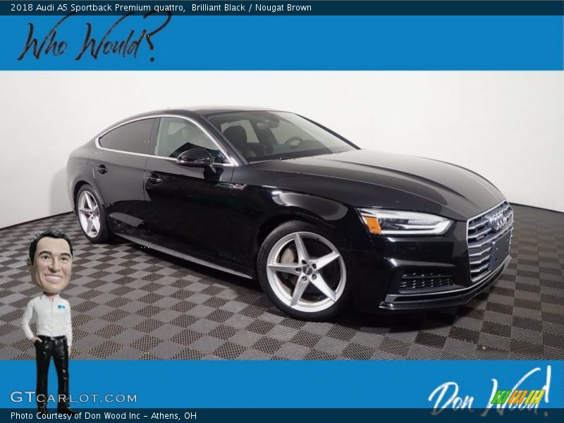 Brilliant Black / Nougat Brown 2018 Audi A5 Sportback Premium quattro