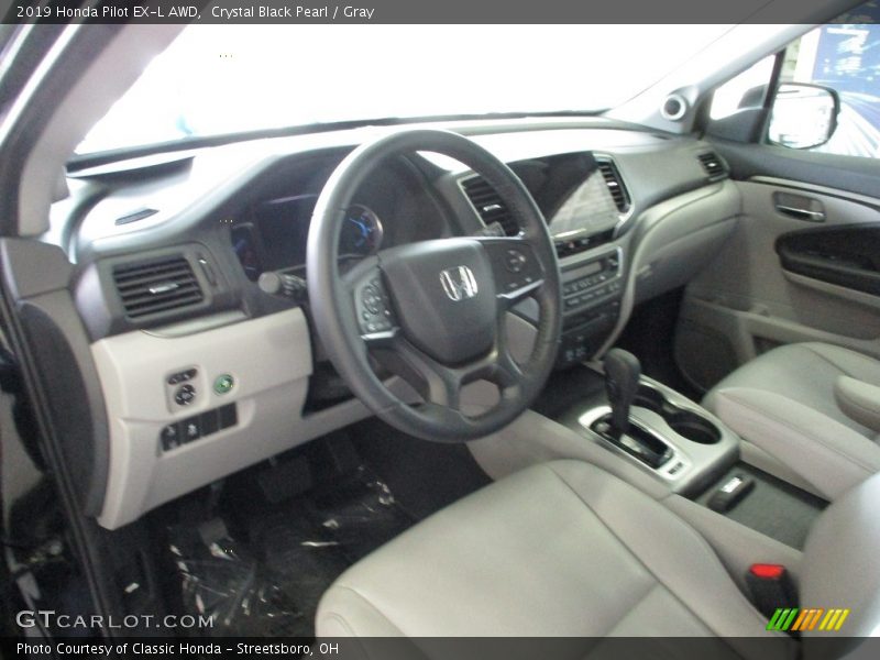 Crystal Black Pearl / Gray 2019 Honda Pilot EX-L AWD