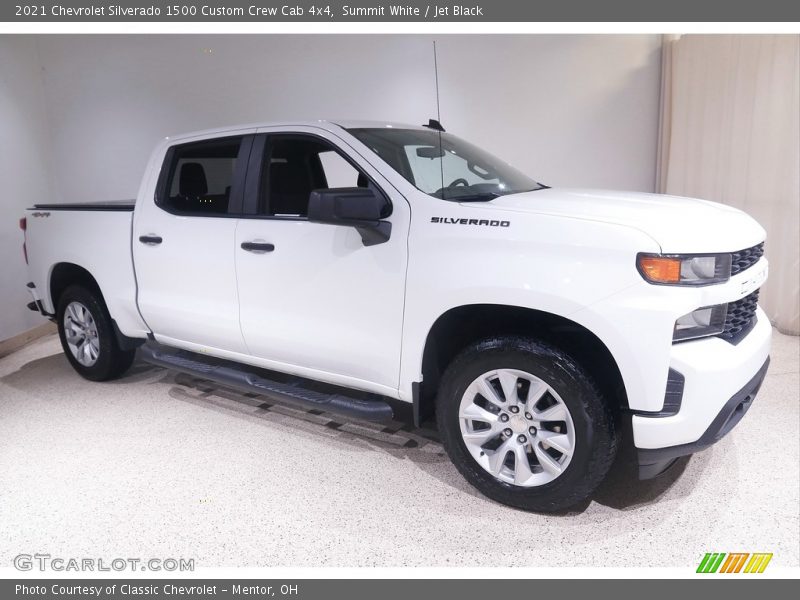 Summit White / Jet Black 2021 Chevrolet Silverado 1500 Custom Crew Cab 4x4