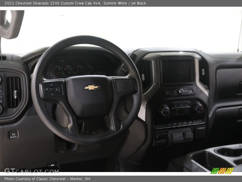 Summit White / Jet Black 2021 Chevrolet Silverado 1500 Custom Crew Cab 4x4
